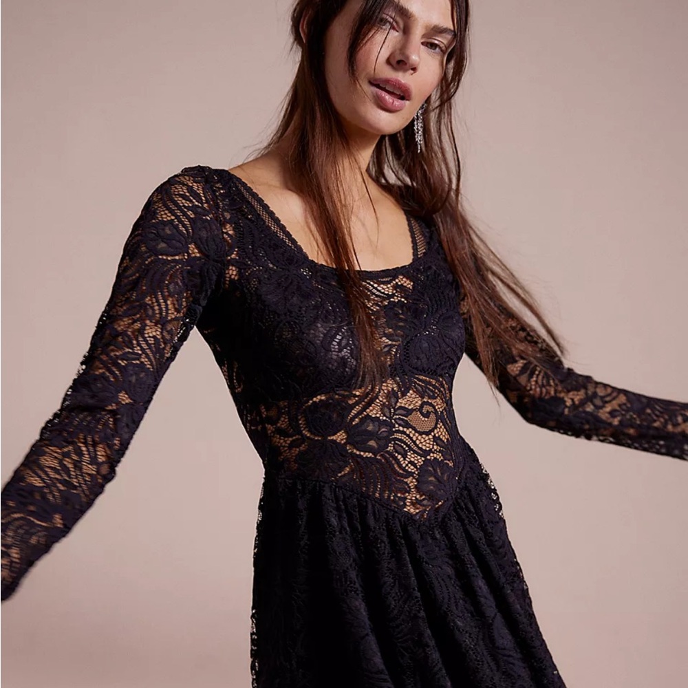 Free People Nightcap tulip lace mini dress